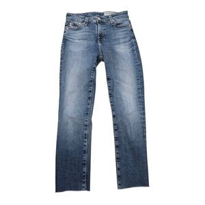 AG Mari Jeans Women's 25 Blue Denim High‎ Rise Slim Straight Leg Zip Fly